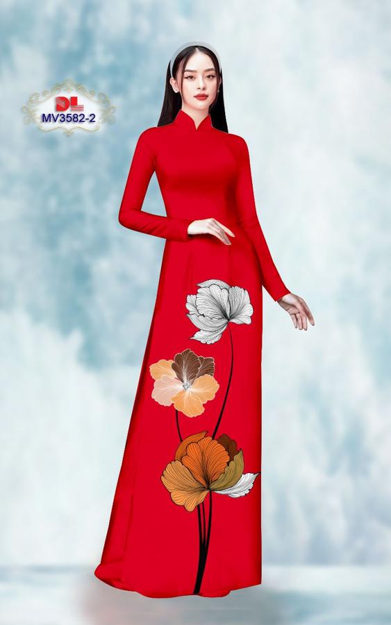 Vải Áo Dài Hoa In 3D AD MV3582 3
